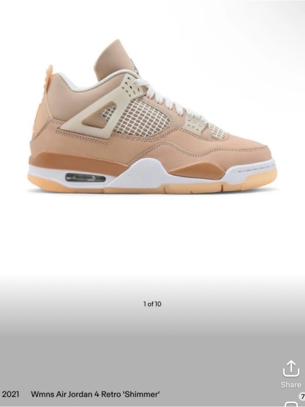 Nike 2021 women's Air Jordan 4 retro shimmer size 7.5 excellent condition